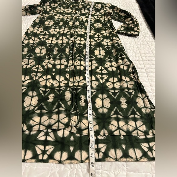 ZARA Green Abstract Print Midi Shirt Dress – Size M – Perfect Condition - Picture 10 of 10